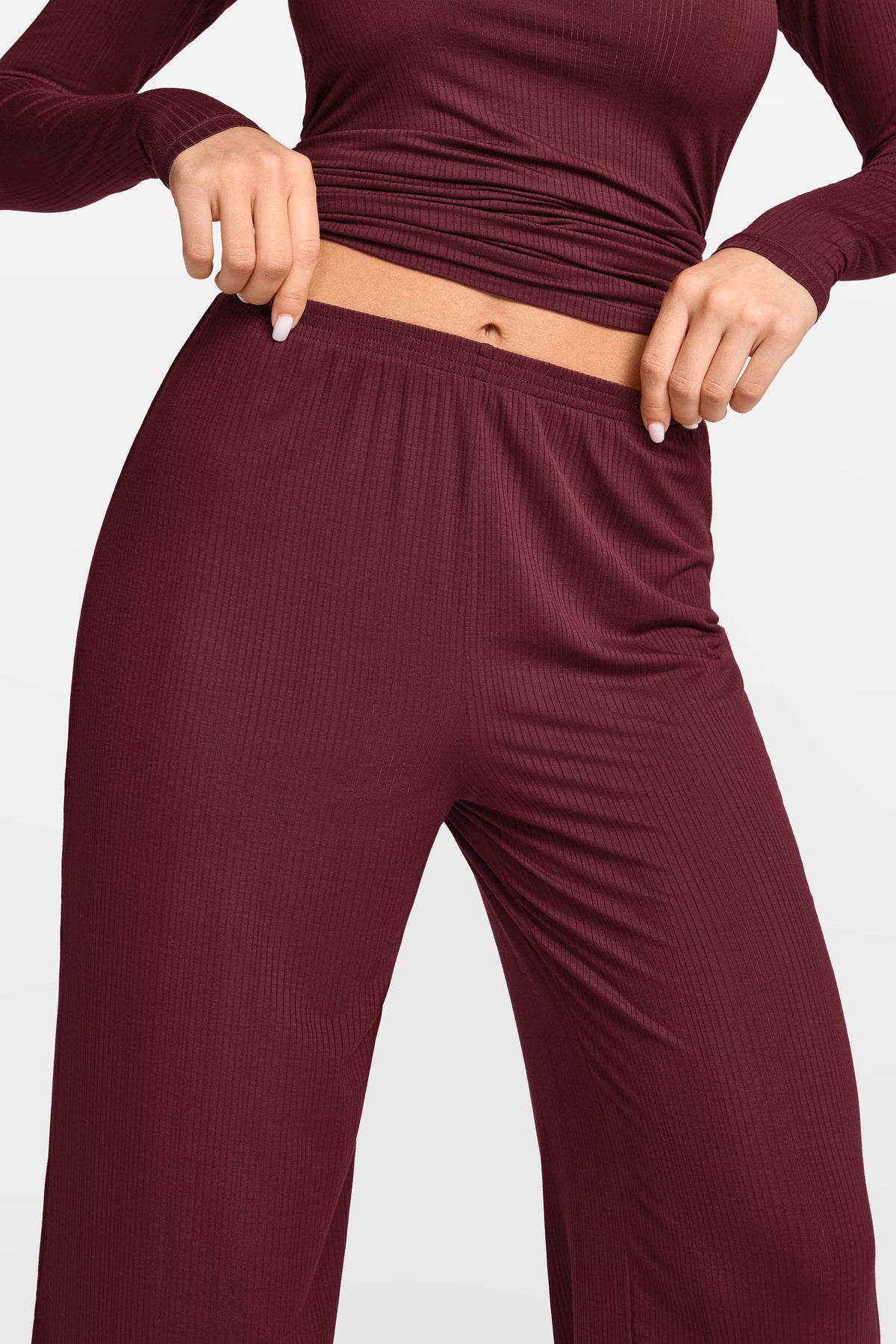 SOULVOR Wide Leg Casual Pants Rum Raisin